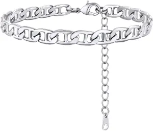 GoldChic Adjustbale Link Chain Anklet for Women Summer Jewelry, 316L Stainless Steel Figaro/Wheat/Twist Rope/Cuban Foot Bracelet-Waterproof, Resizable 9"-12" (Gift Box Included)