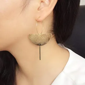 Golden Dangle Earrings Drop Hoops Studs Cuffs Ear Wrap Pin Vine Long Dangling Geometric Charms Jewelry (Style 1)