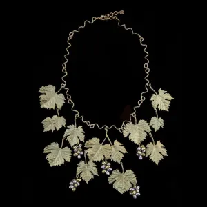 Grape Vines Necklace - Large Leaves