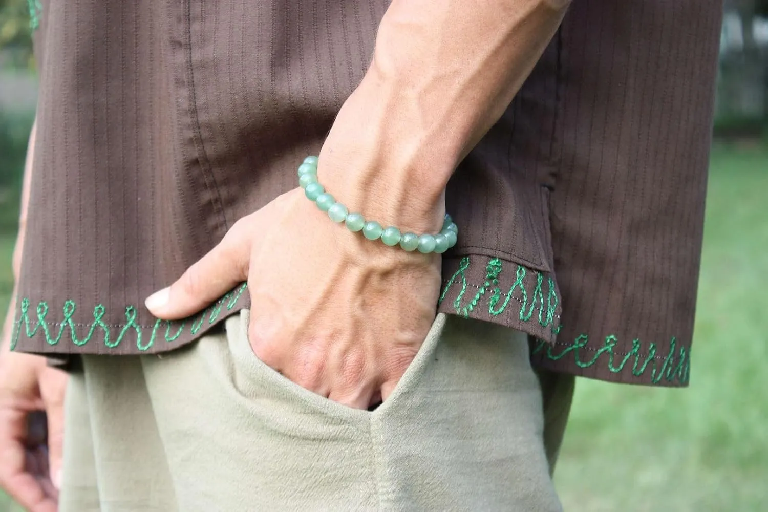 Green Aventurine Bracelet - 8mm Healing Crystal for Prosperity Unisex