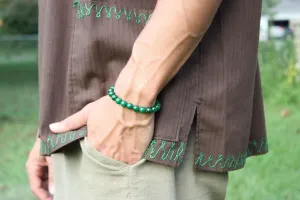 Green Jade Bracelet - 8mm Crystal for Heart Chakra & Serenity