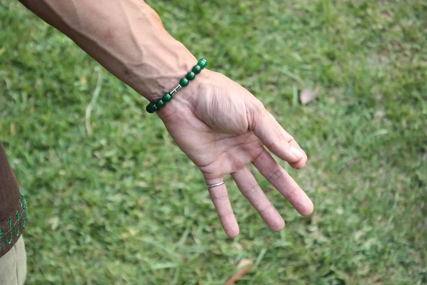 Green Jade Bracelet - 8mm Crystal for Heart Chakra & Serenity