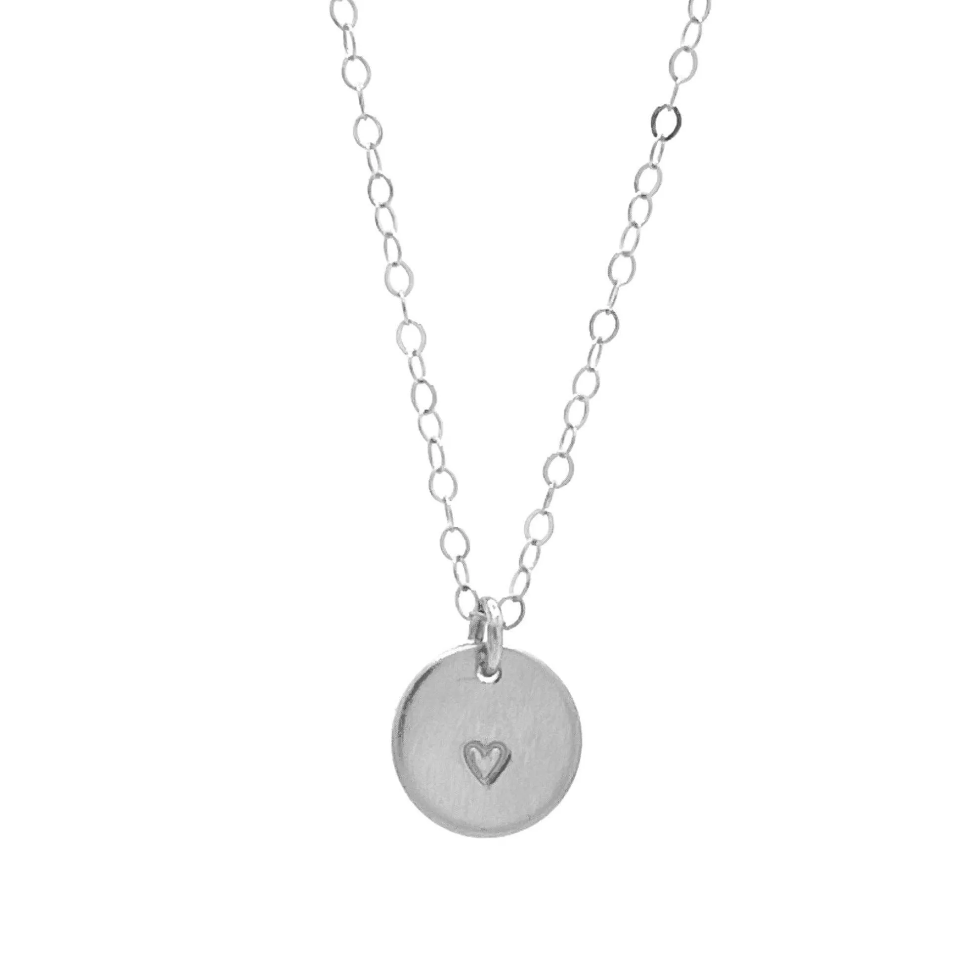 Handmade Heart Disc Necklace