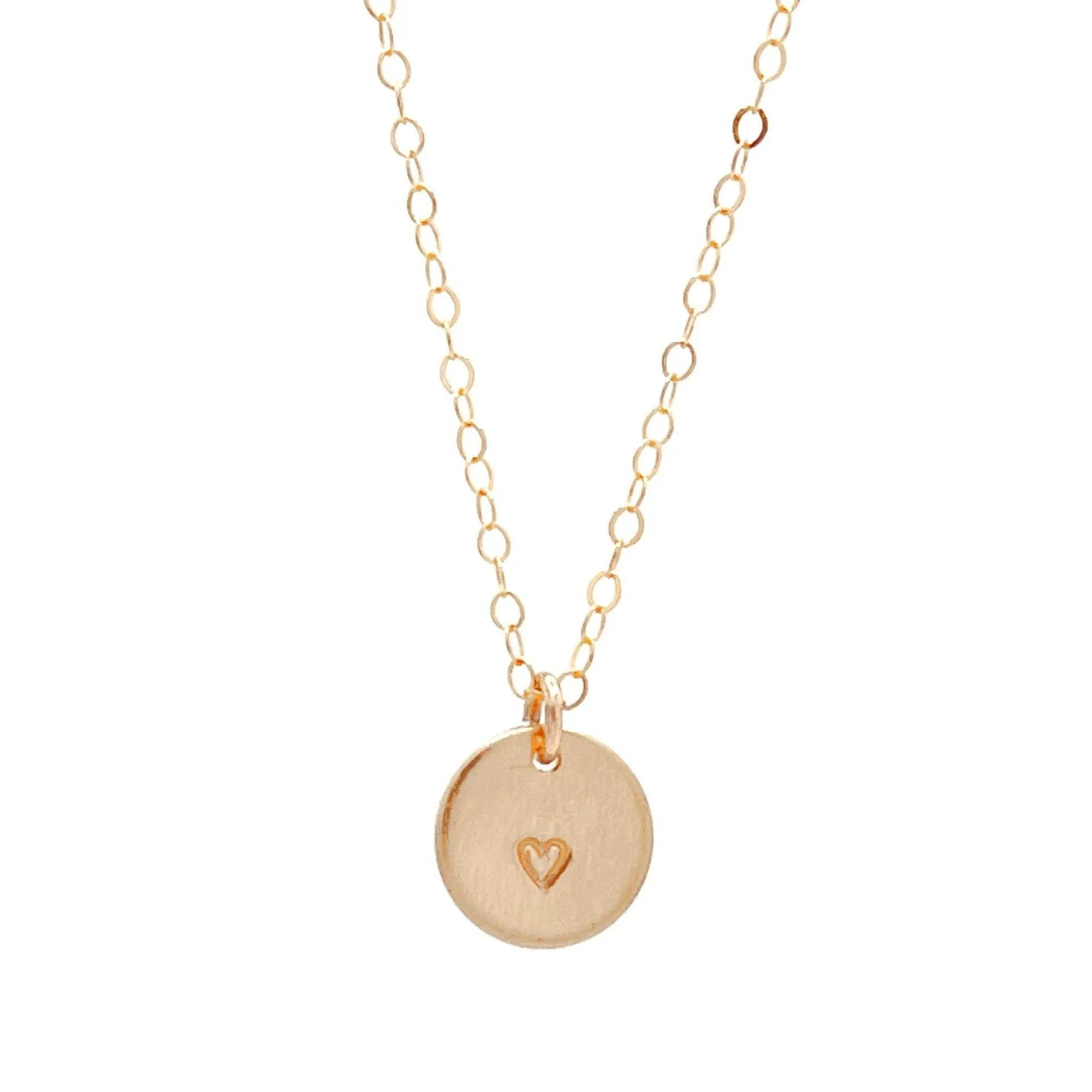 Handmade Heart Disc Necklace