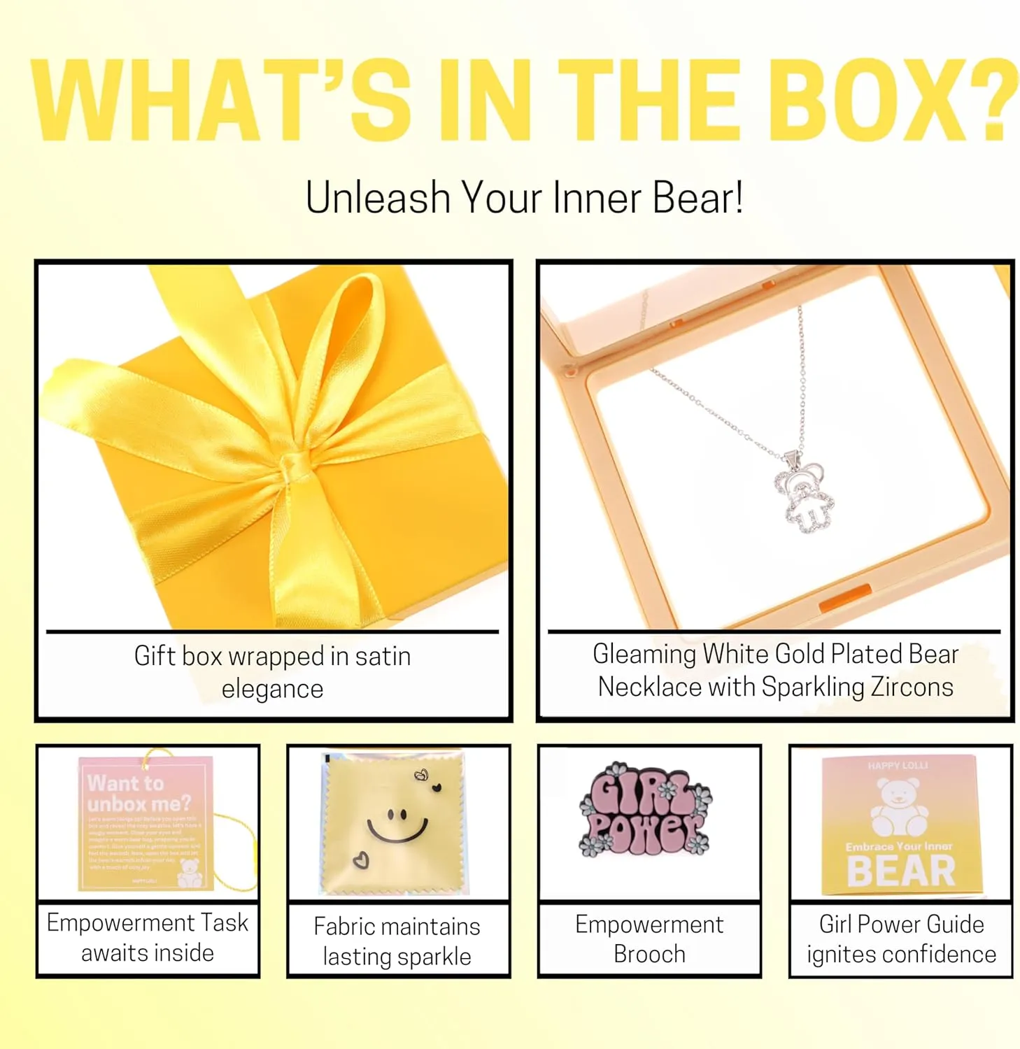 HAPPY LOLLI Girl Power Jewelry Collection in Unique Ready-to-Gift Box - Beautiful Designs for Tweens & Teens - Ideal for Birthdays & Special Moments.