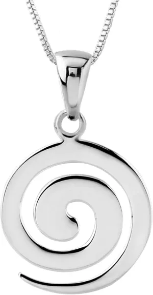 Hawaiian Silver Jewelry Pendant Necklace  18 Inch Sterling Silver Maori Koru Spiral Necklace  Comfortable and Lightweight Wave Necklace for Women