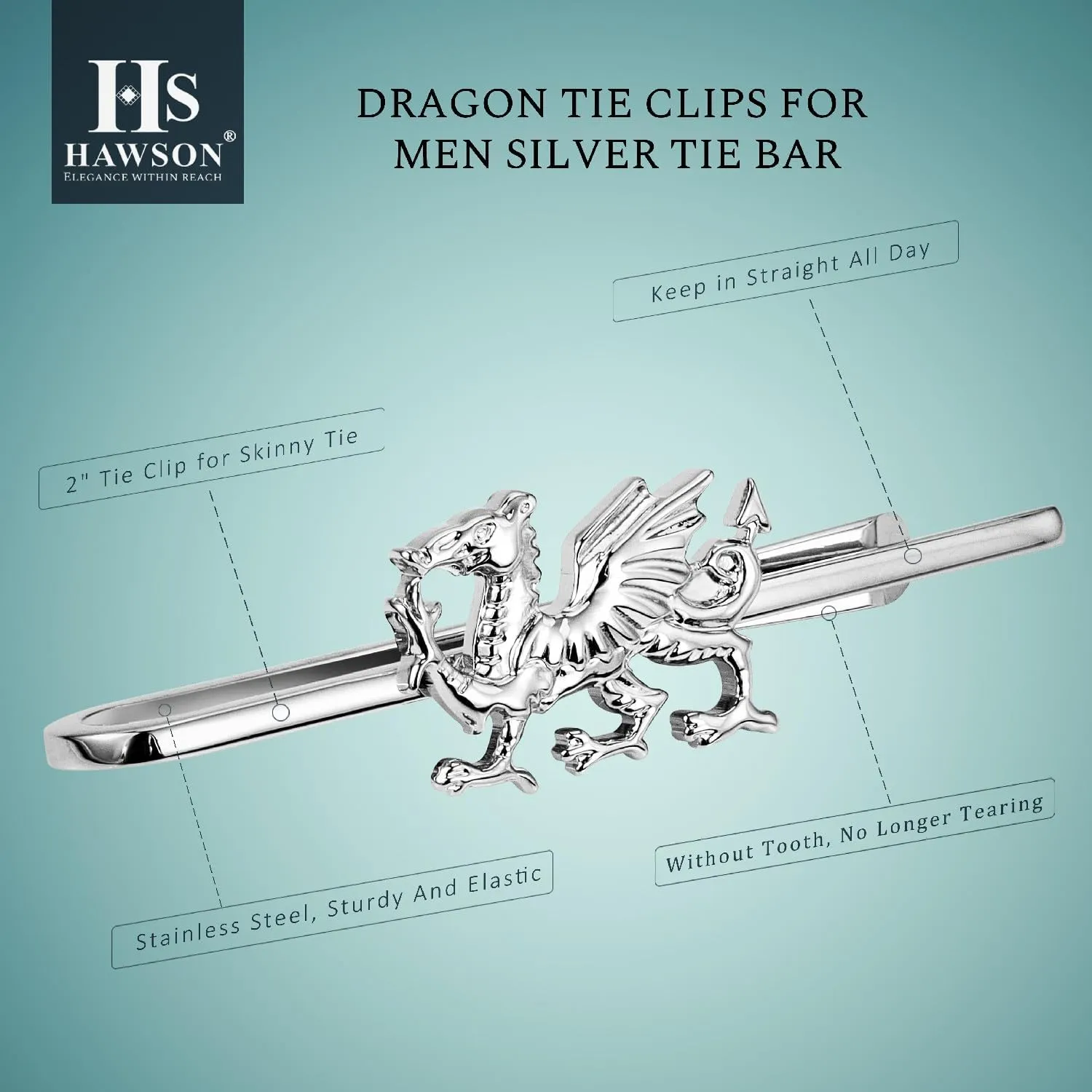 HAWSON Tie Clips for Men Unique,Interest Theme Mens Tie Bar, Personalized Tie Pins for Men for Theme Wedding Wedding Party Gifts