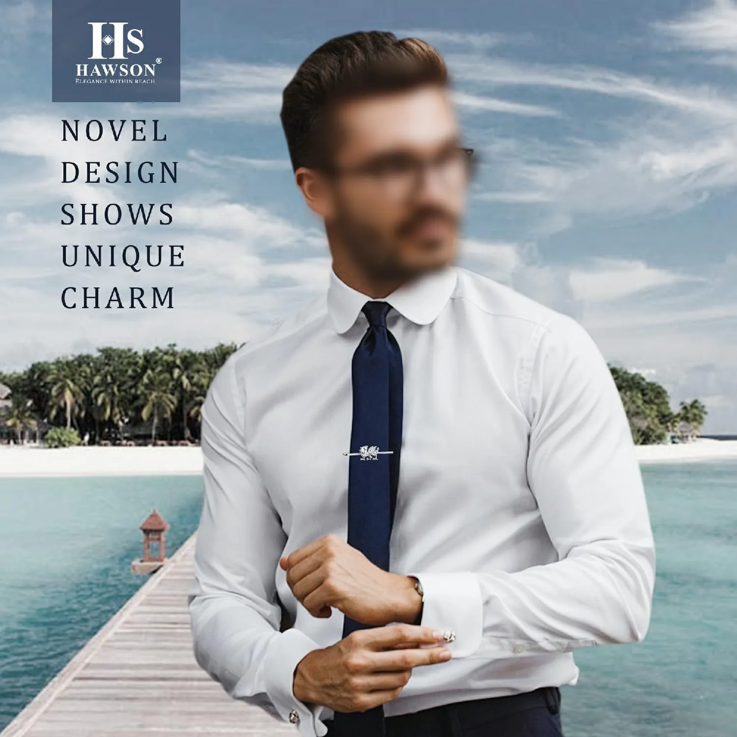 HAWSON Tie Clips for Men Unique,Interest Theme Mens Tie Bar, Personalized Tie Pins for Men for Theme Wedding Wedding Party Gifts