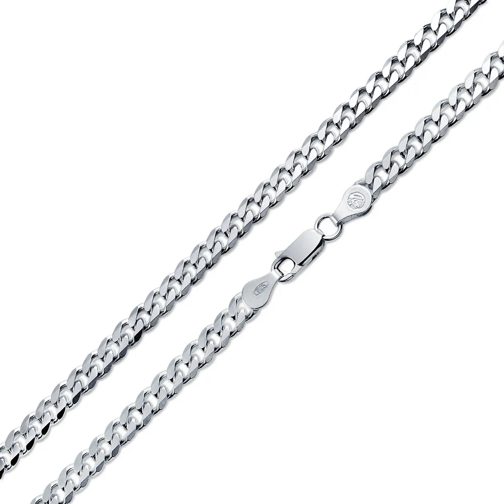 Heavy Solid 150 Gauge Sterling Silver Curb Cuban Chain Necklace for Men Nickel-Free