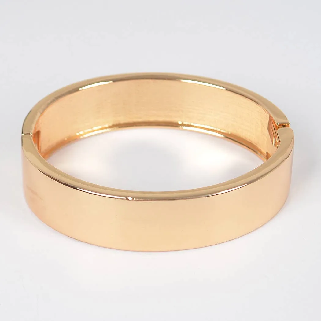 Hinged Metal Bangle - Gold