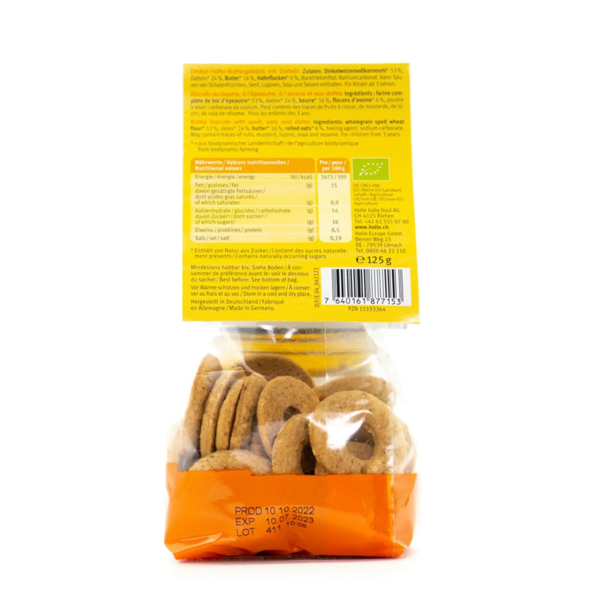 Holle Organic-Fruity Rings with Dates 125g (149304)