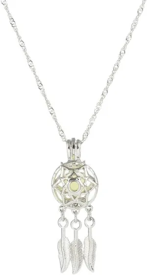 Hollow Luminescent Necklaces For Women Glow In The Dark Dream Catcher Pendant Statement Choker Fashion Jewelry PTPNU1755