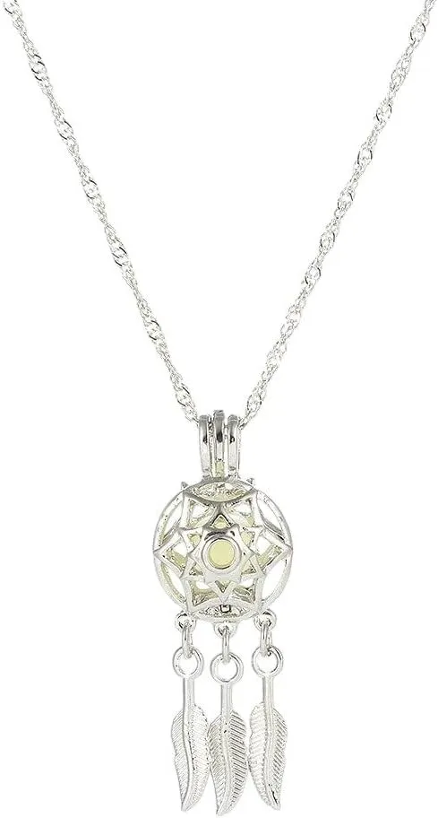 Hollow Luminescent Necklaces For Women Glow In The Dark Dream Catcher Pendant Statement Choker Fashion Jewelry PTPNU1755