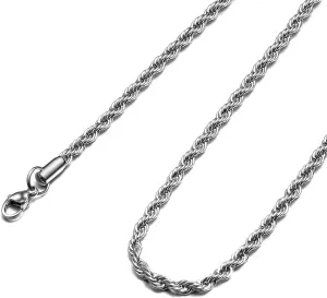 HolyFast Twist Chain Necklace - Stainless Steel Rope Jewelry for Men & Women