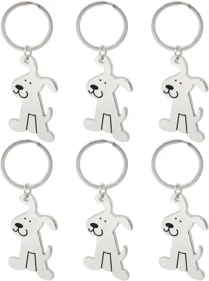 Honbay 6PCS Metal Dog Puppy Keychains Dog Keyfob Car Keyrings Bag Charm Pendant Funny Keychains for Women Men Handbags Purses Belts