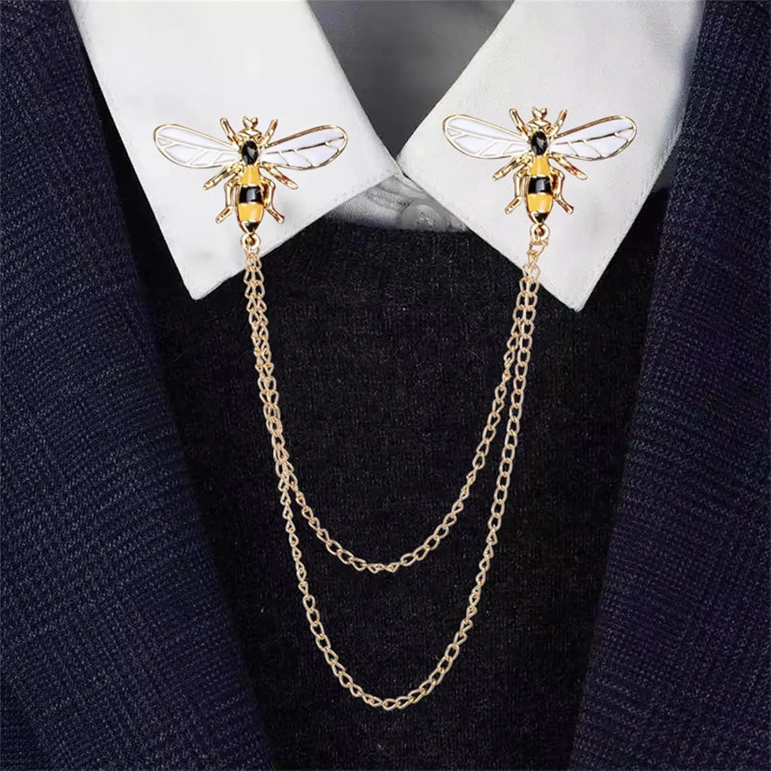 Honey Bee Cute Bee Pin Chain Lapel Pin Enamel Pin Jewelry Gifts