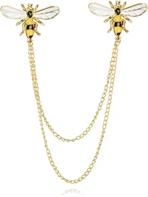 Honey Bee Cute Bee Pin Chain Lapel Pin Enamel Pin Jewelry Gifts