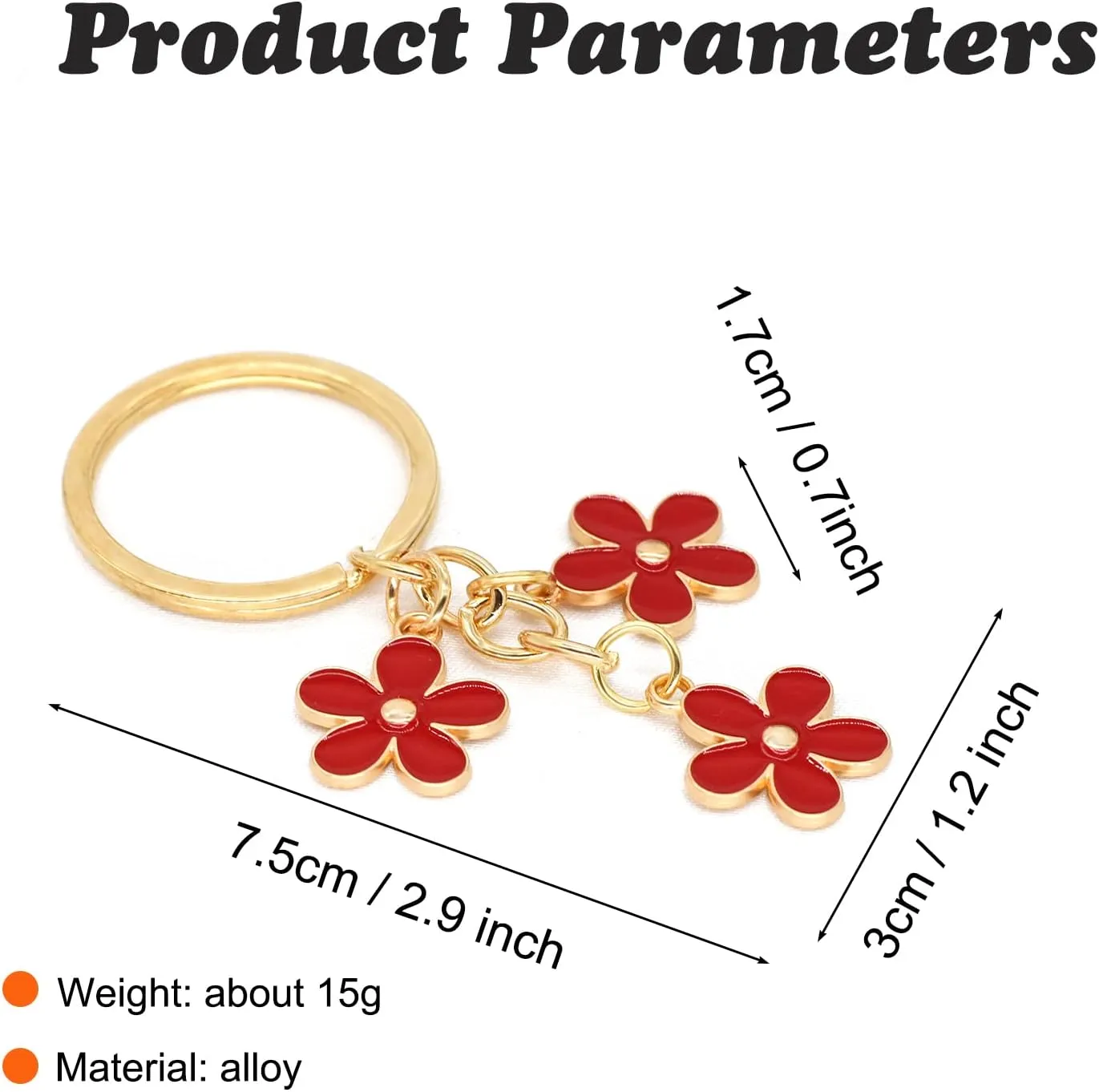 HOSBY 3 Pcs Keychains for Women, Cute Classy Bag Charm Flowers Key Chain Car Key Ring Pendant for Purse Handbag Bags Decor