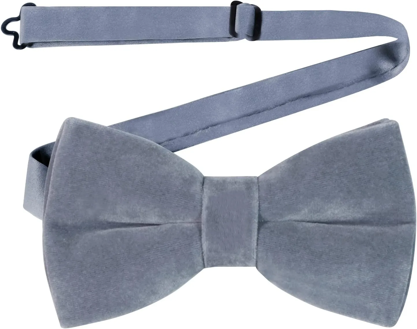 HOULIFE Men's Pre-tied Bowties Velvet Solid Color Adjustable Bow Tie and Pocket Square with Cufflinks for Wedding Party