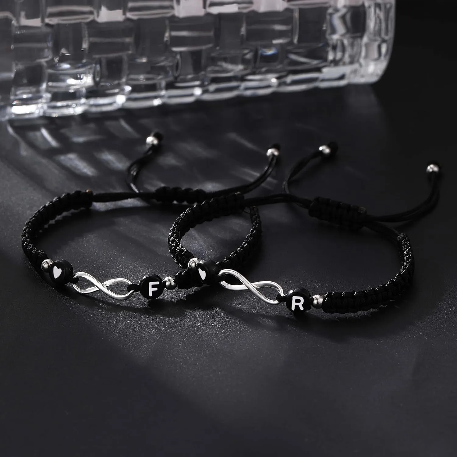 Initial Infinity Letter A-Z Bracelets for Couples Women Men, To My Man Infinity Love Bracelet Christmas Valentines Day Anniversary Birthday Gifts for Boyfriend Husband Friendship Jewelry