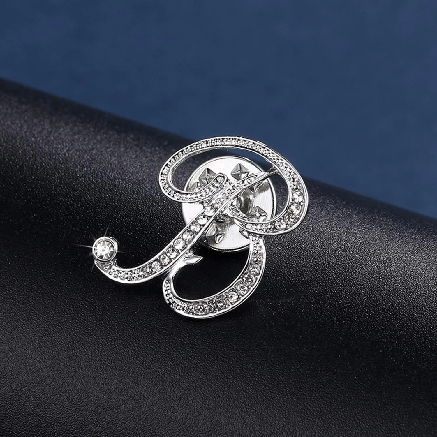 Initial Letter Brooch Pin Small Lapel Pin Tie Tack Name Personalized Gifts for Women Men Silver