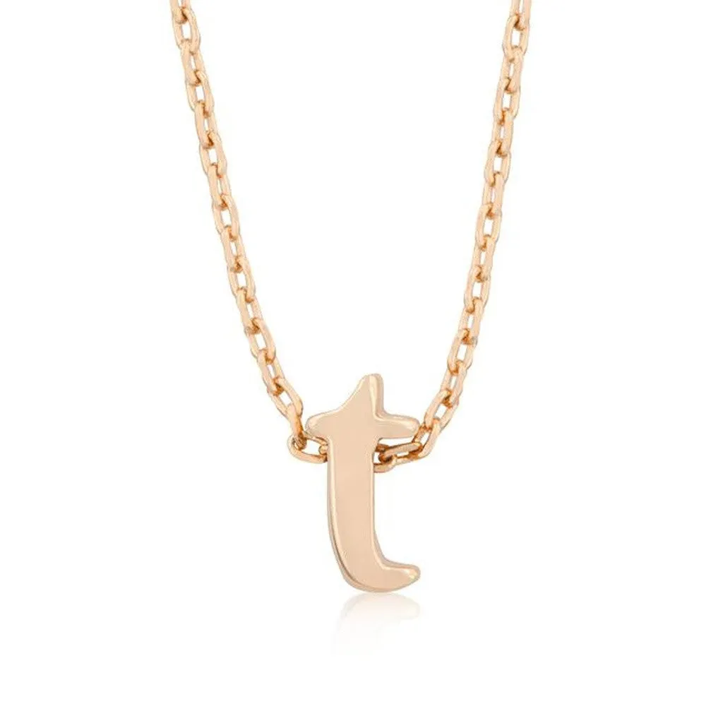 Initial T Rose Gold Pendant