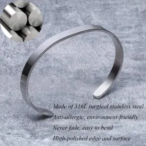 Inspirational Bracelets as Gifts for Women Daughters Teenagers Mom Sisters Stainless Steel Engraved Birthday Motivational Friendship Bangle
