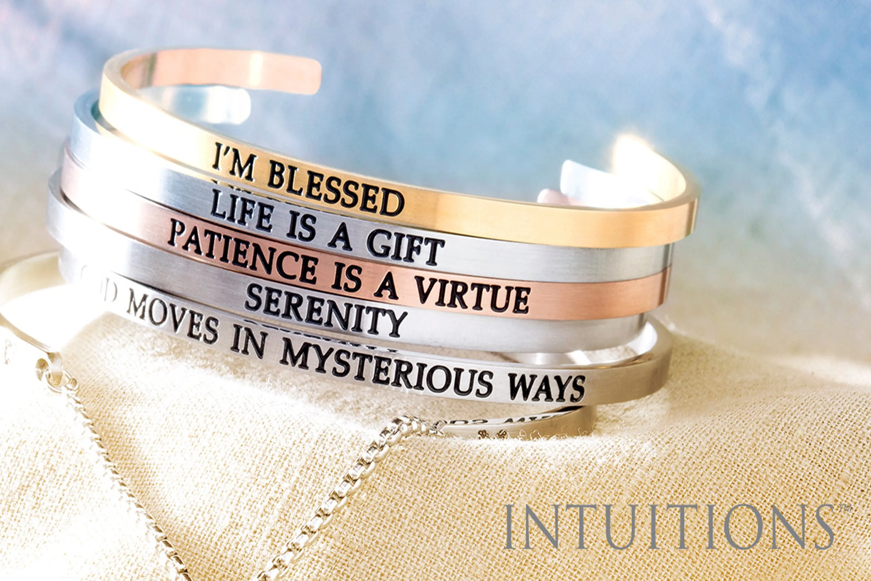 Intuitions Stainless Steel Shiny Square Sideways Cross Bangle Bracelet