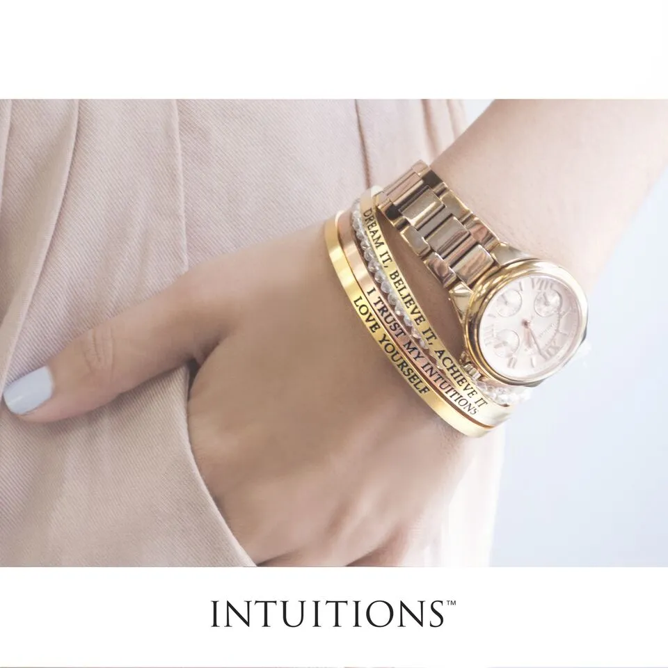 Intuitions Stainless Steel Shiny Square Sideways Cross Bangle Bracelet