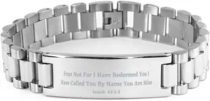 Isaiah 43:1-2 Christian Bracelet,Fear Not For I Have Redeemed You I Have Called You By Name You Are Mine,Christian Gifts,Bible Verse Bracelets,Christian Woman or Teen,ladder bracelet
