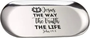 Jesus Faith Way Truth Life John 14 6 Christian Jesus 7 Inch Key Tray Ring Jewelry Ring Holder for Women Men