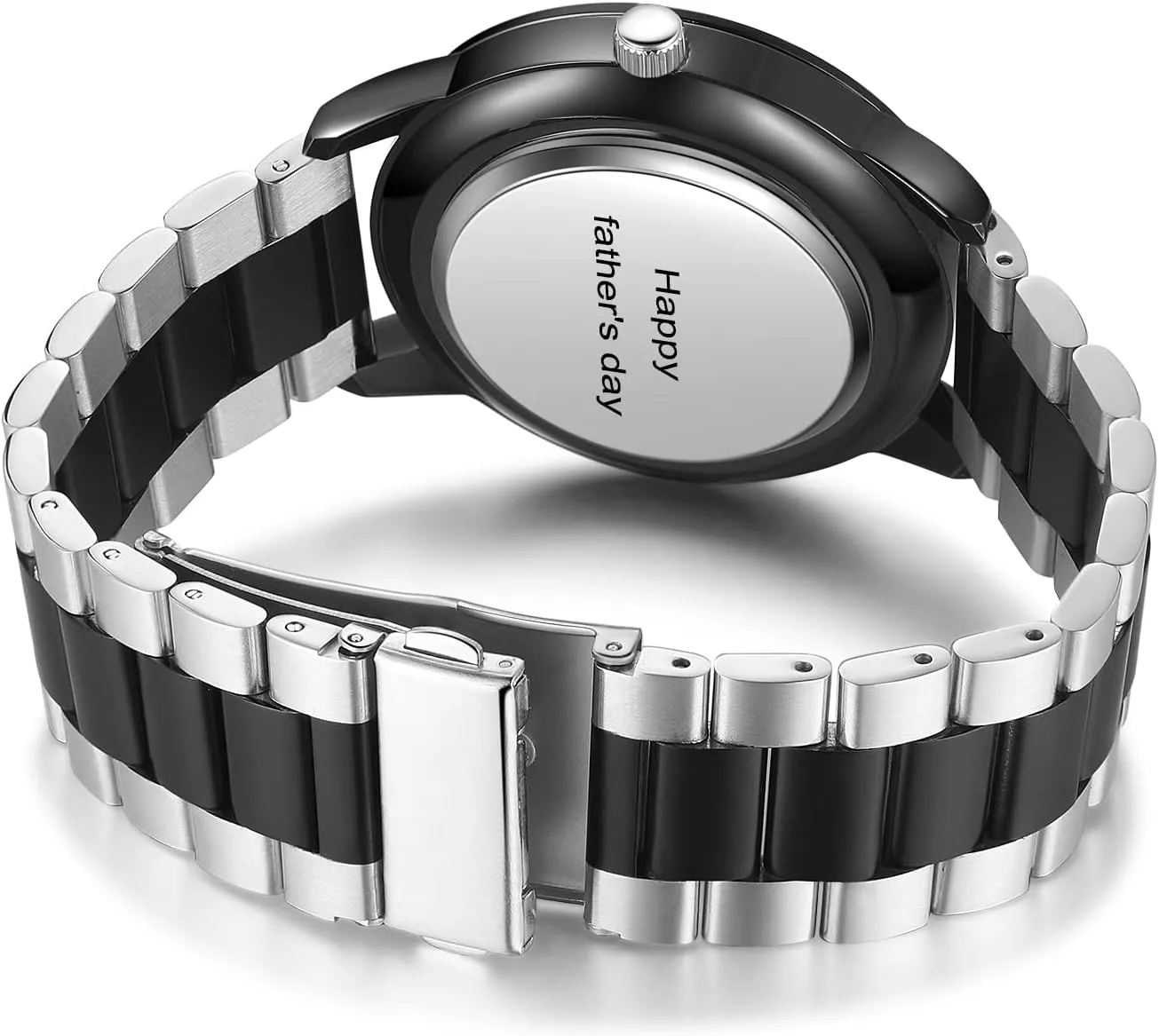 Jeweidea Personalized Photo Watch for Men Custom Engraved Name Picture Watch Stainless Steel Wrist Watch Unique Gift for Dad, Husband