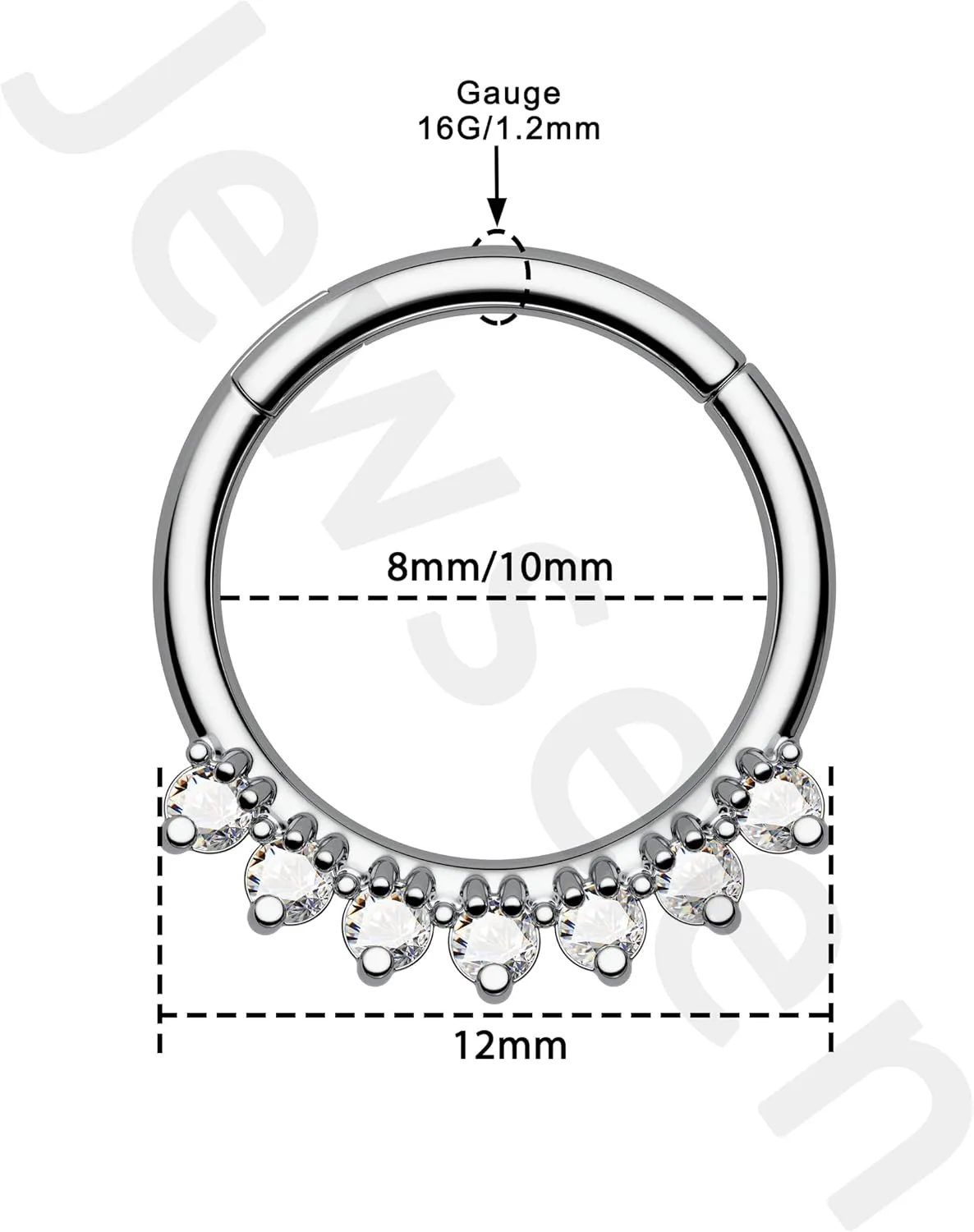 Jewseen 16G Septum Rings Surgical Steel Septum Jewelry CZ Septum Piercings Cartilage Hoop Earring Nose Rings Hoop Daith Piercing Jewelry Helix Conch Earring for Women Men