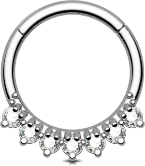 Jewseen 16G Septum Rings Surgical Steel Septum Jewelry CZ Septum Piercings Cartilage Hoop Earring Nose Rings Hoop Daith Piercing Jewelry Helix Conch Earring for Women Men