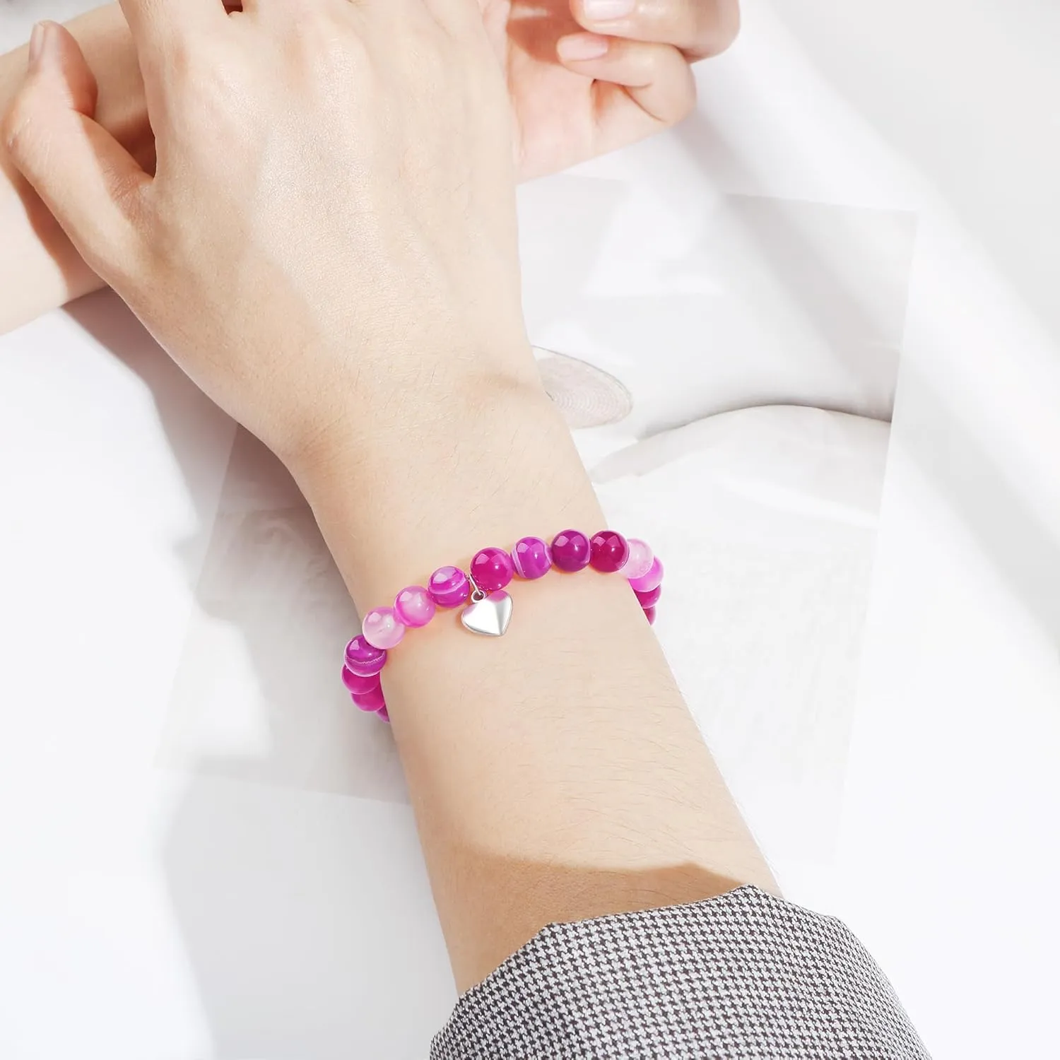 JoycuFF Birthday Gifts for Women Girls Natural Stones Bracelets 13 16 18 21 30 40 50 60 70 80 Year Old Happy Birthday Gifts for Girls