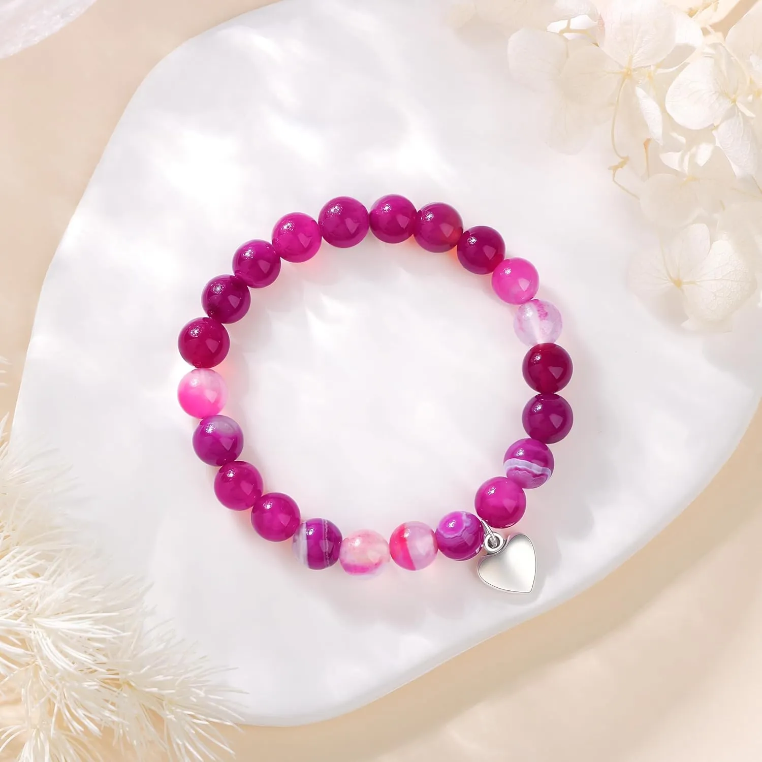 JoycuFF Birthday Gifts for Women Girls Natural Stones Bracelets 13 16 18 21 30 40 50 60 70 80 Year Old Happy Birthday Gifts for Girls