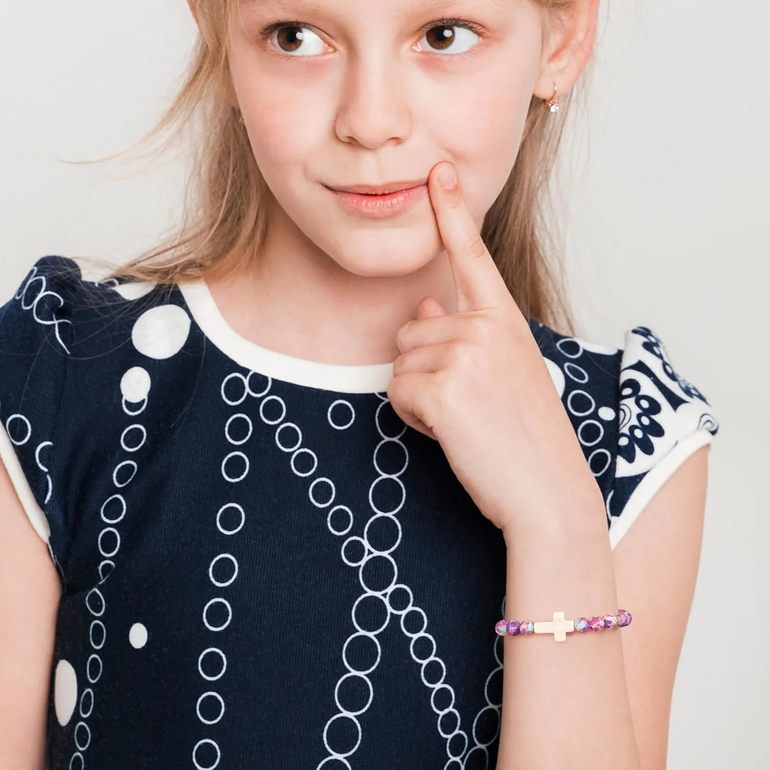 JoycuFF Easter Basket Stuffers, Cross Charm Adjustable Bracelets Easter Christian First Communion Gifts for Daughter Granddaughter Sister Son Brother Inspirational Jewelry