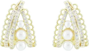 JUN MEIR'S 18K Gold Plated Dainty Hoop Earrings for Women, with Elegant Lace Edge, Birthday Anniversary Jewelry Gifts for Wife, Mom, Best Friend