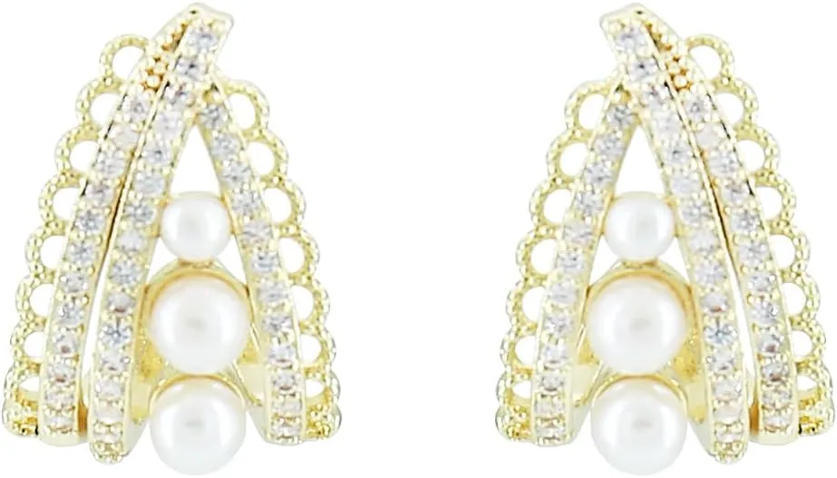 JUN MEIR'S 18K Gold Plated Dainty Hoop Earrings for Women, with Elegant Lace Edge, Birthday Anniversary Jewelry Gifts for Wife, Mom, Best Friend