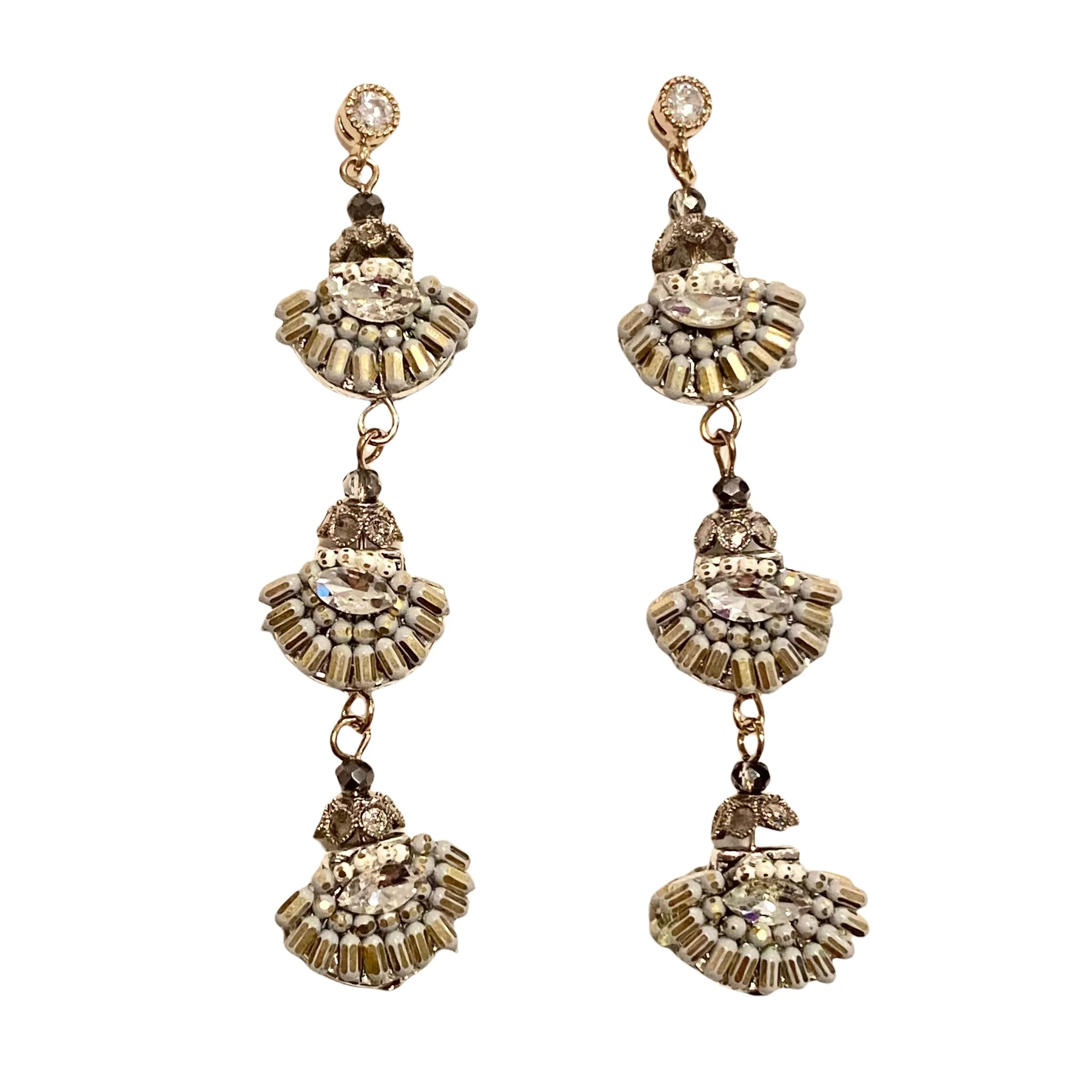 Karen Cluster Triple Station Statement Earrings