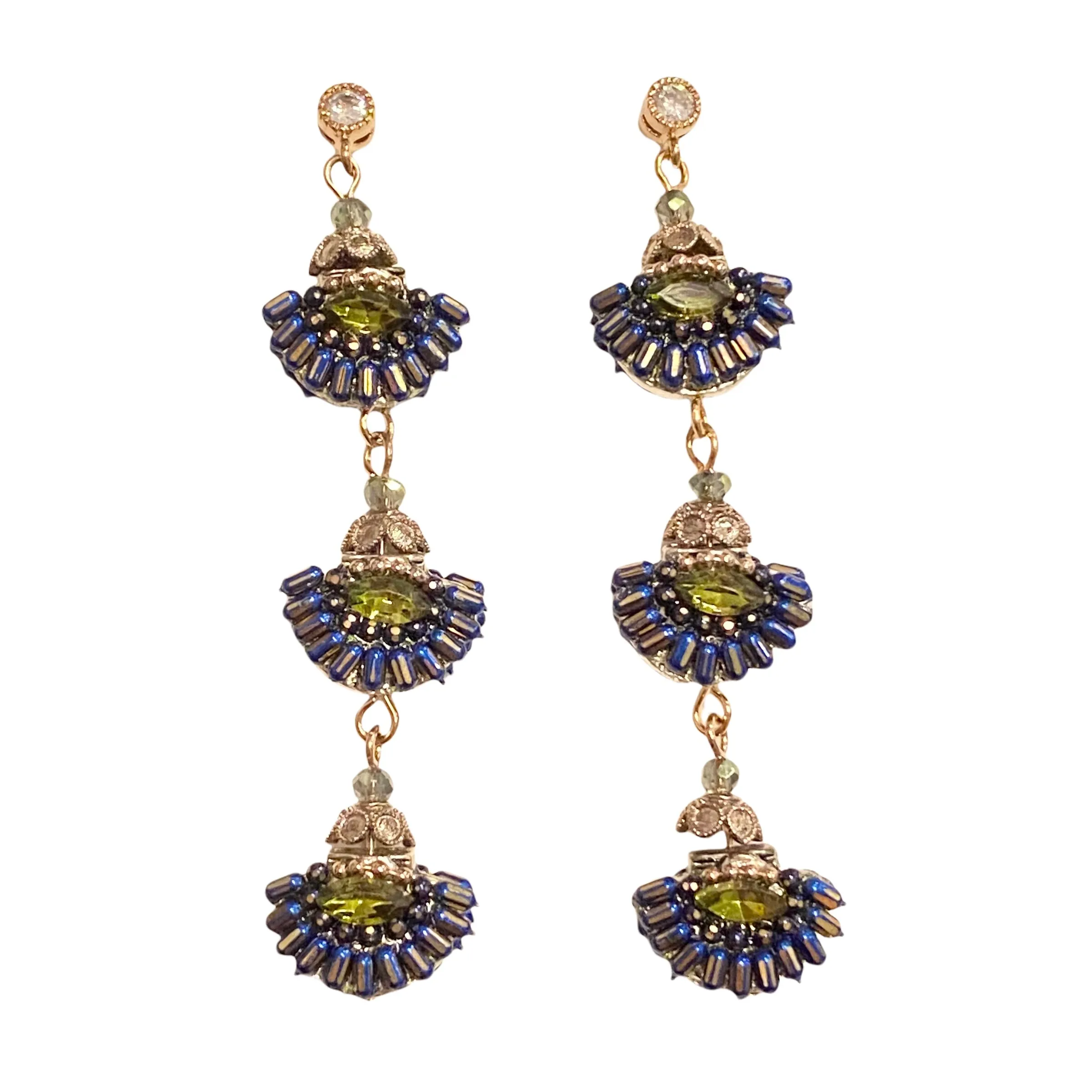 Karen Cluster Triple Station Statement Earrings