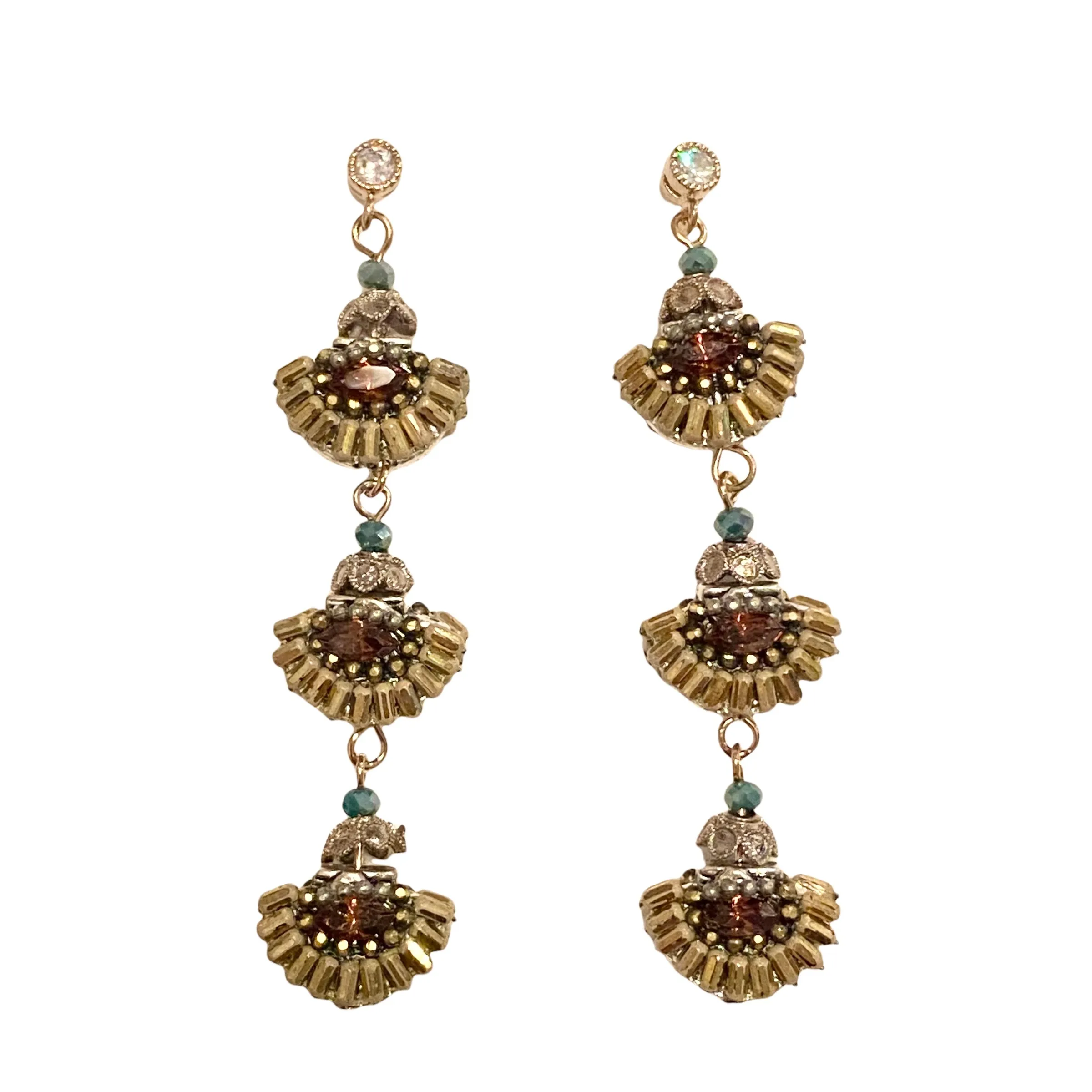 Karen Cluster Triple Station Statement Earrings