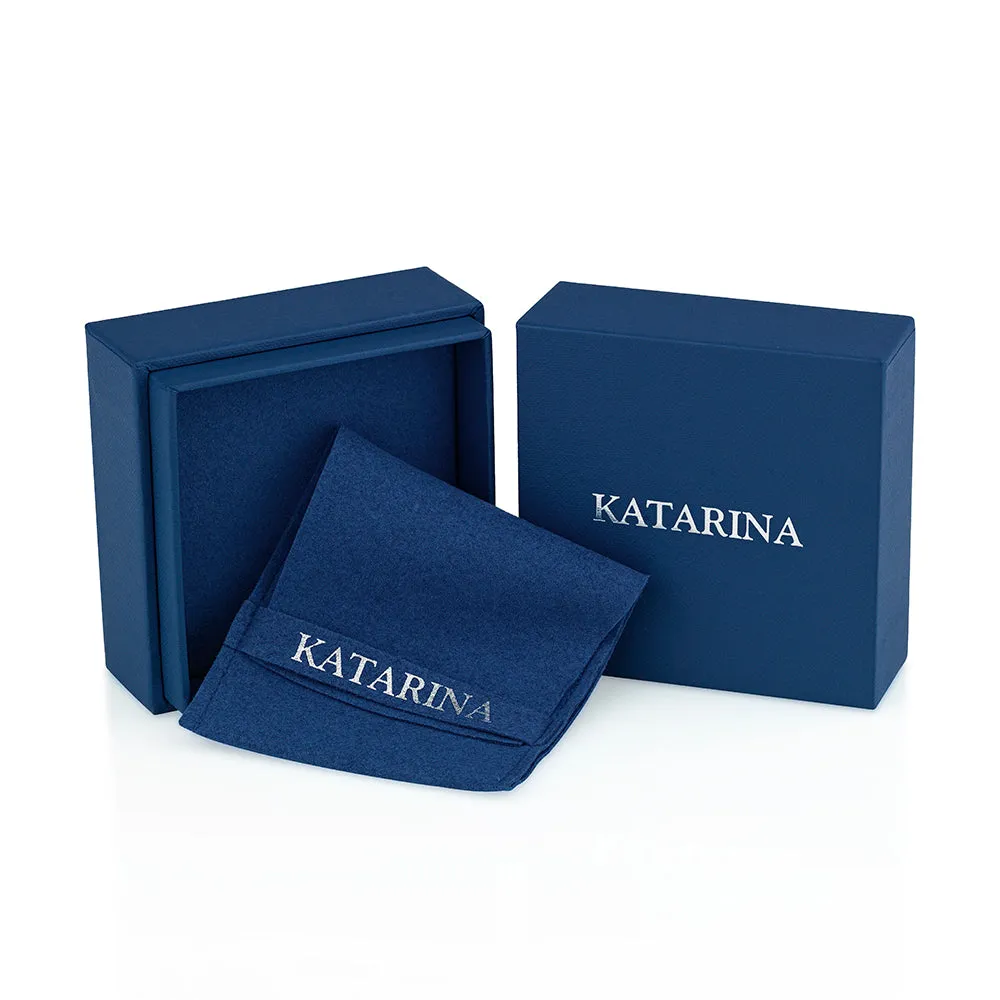 KATARINA Blue-I1 Princess Cut Diamond Earring Studs