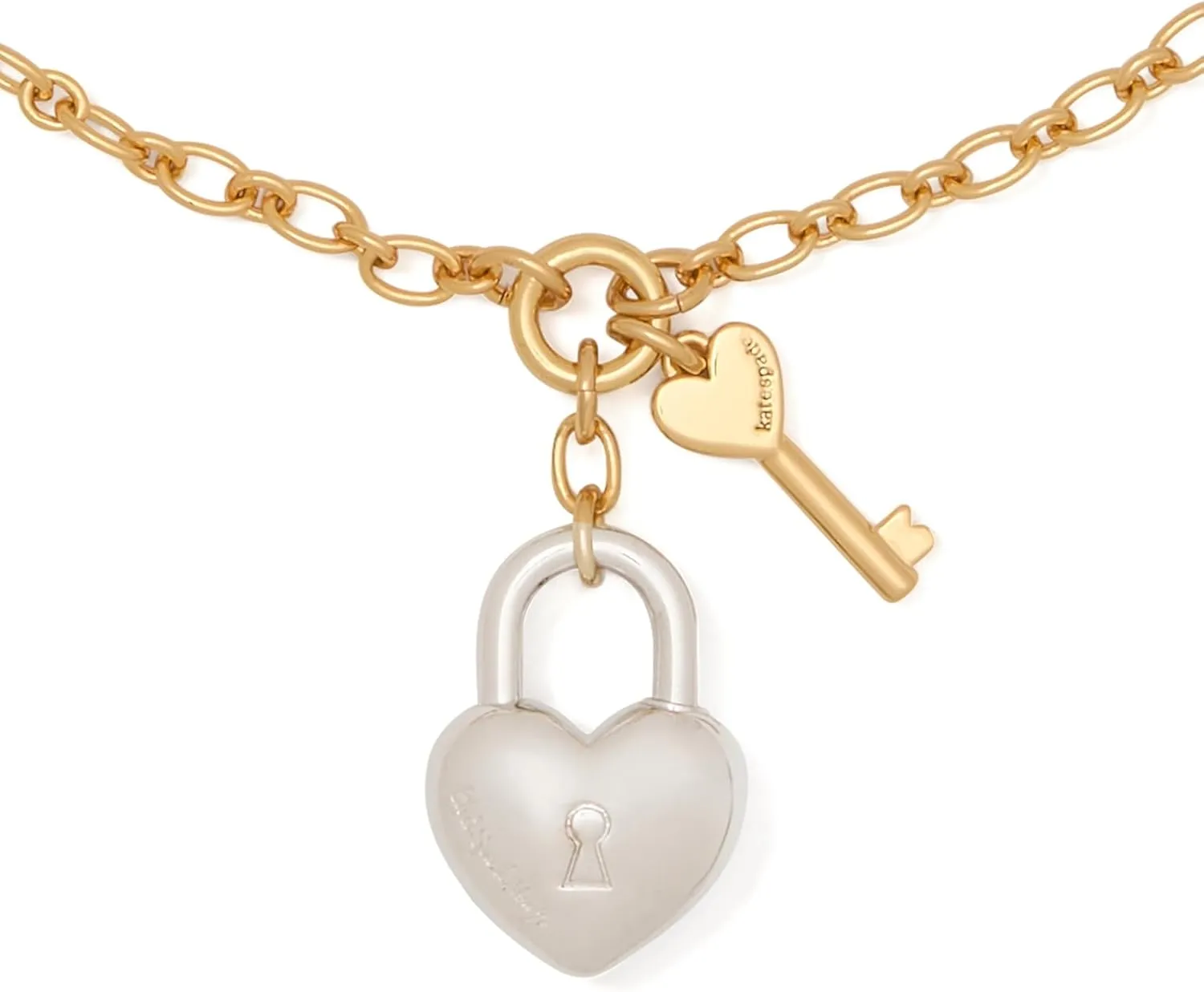 kate spade new york Heart You Statement Pendant, Silver Gold
