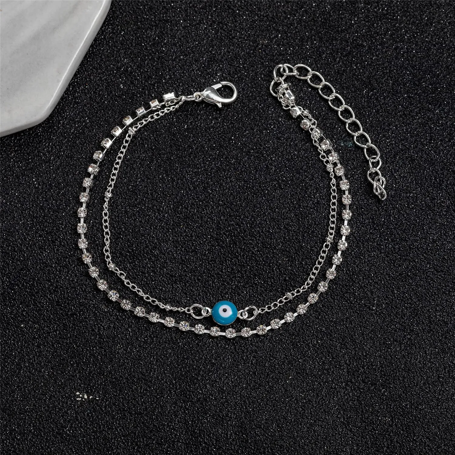 kelistom Gold Anklet for Women 18K Gold Silver Plated Tennis Beaded Chain Ankle Bracelets for Women Foot Jewelry