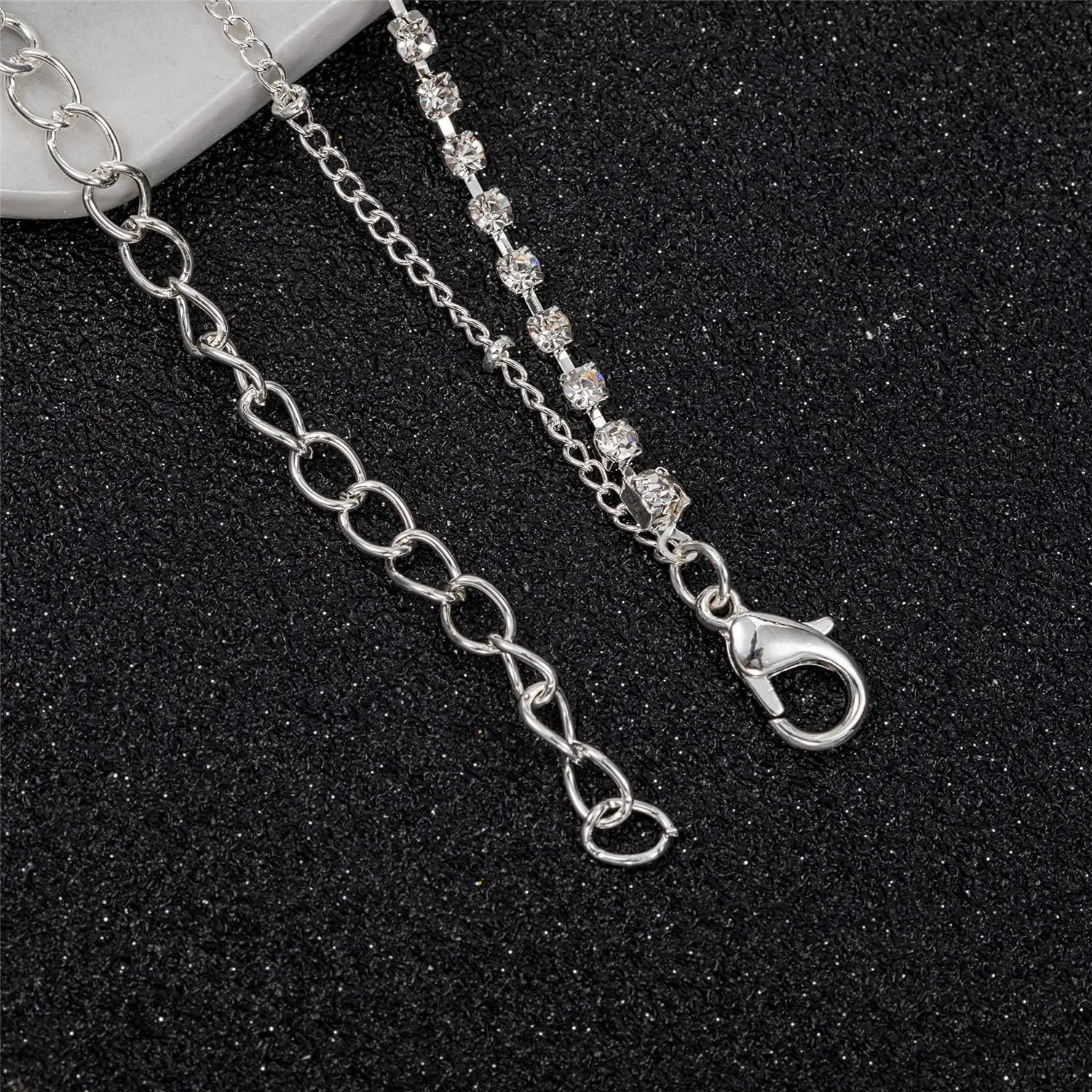 kelistom Gold Anklet for Women 18K Gold Silver Plated Tennis Beaded Chain Ankle Bracelets for Women Foot Jewelry