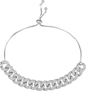 kelistom Gold Cuban Link Anklet for Women Men, 18K White Gold Plated Hip-hop Rhinestone Filled Ankle Bracelets for Women Teen Girls