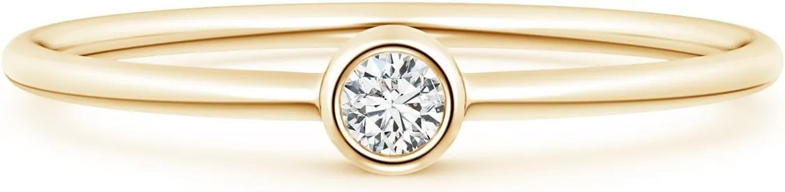 Lab Grown Diamond Stackable Promise Ring for Women in Sterling Silver/ 14K Solid Gold (Color - H, Clarity-SI2) - Diamond Jewelry Gift For Women