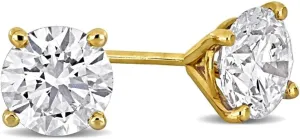 Lab-Grown Diamond Stud Earrings With Unique laser engraved Diamond ID, Set In Platinum, White Gold or Yellow Gold - D Color, VVS2 Clarity, IGI Certified Lab-Grown Diamonds - Available in 1 to 5 CTTW