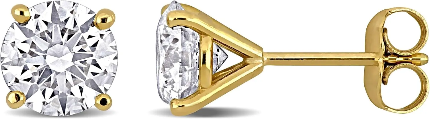 Lab-Grown Diamond Stud Earrings With Unique laser engraved Diamond ID, Set In Platinum, White Gold or Yellow Gold - D Color, VVS2 Clarity, IGI Certified Lab-Grown Diamonds - Available in 1 to 5 CTTW
